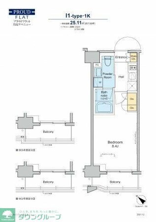 プラウドフラット月島アベニューの物件間取画像